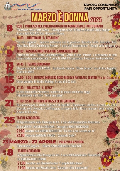 “Marzo è donna”, ecco il calendario degli eventi