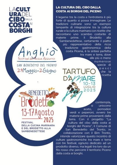 Al via il progetto “La cultura del cibo dalla costa ai borghi” con l’anteprima di Anghiό