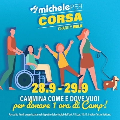 Iscrizioni aperte alla micheleperCORSA charity walk: l’appuntamento con la solidarietà per donare una settimana di CAMP inclusivo