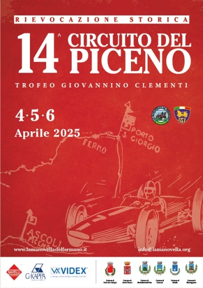 Domenica 6 aprile previsto in Città il transito delle auto partecipanti alla 14° Edizione della "Rievocazione Storica del Circuito del Piceno - Trofeo Giovannino Clementi"