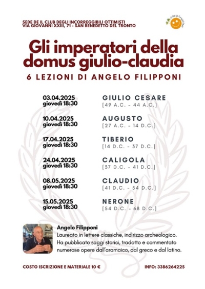 Angelo Filipponi narra gli imperatori della Domus Giulio-Claudia