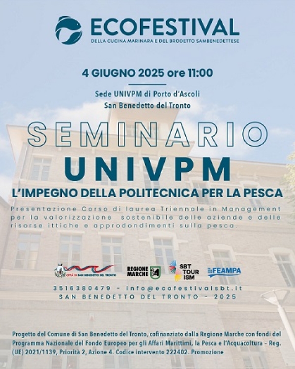 “L’impegno della Politecnica per la pesca”, presentazione del corso di laurea triennale a San Benedetto