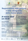 Palazzo dei Capitani, incontro divulgativo dedicato al tema della gestione responsabile delle risorse idriche