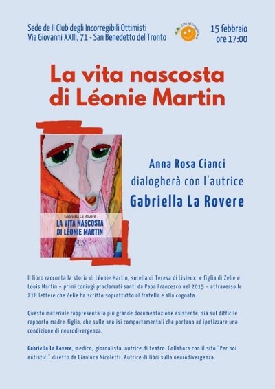 "Il Club degli incorreggibili ottimisti" presenta il libro "La vita nascosta di Lèonie Martin" di Gabriella La Rovere