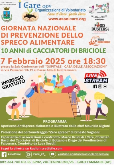 12° Giornata Nazionale di Prevenzione allo Spreco Alimentare e 10 anni del progetto dei Cacciatori di Briciole