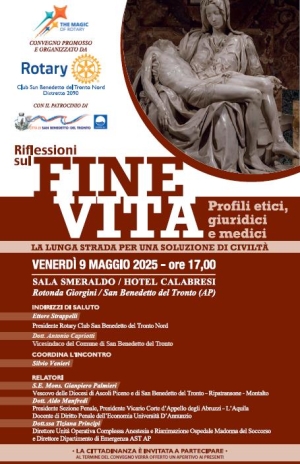 IL 9 MAGGIO A SAN BENEDETTO CONVEGNO SUI PROFILI ETICI, GIURIDICI E MEDICI DEL FINE VITA
