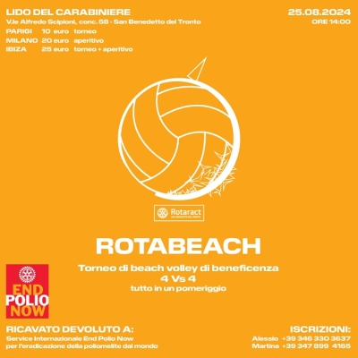 Torna il RotaBeach, il torneo di beach volley di beneficenza del Rotaract Club di San Benedetto del Tronto