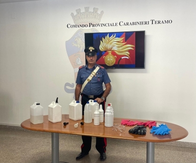Carabinieri di Teramo: contrasto allo spaccio di stupefacenti, rinvenuta cocaina liquida