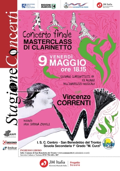 LA STAGIONE DI CONCERTI OSPITA IL CONCERTO FINALE DELLA MASTERCLASS DI CLARINETTO DELLA SCUOLA SECONDARIA CURZI AD INDIRIZZO MUSICALE