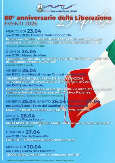 25 aprile, la Città celebra l’80° anniversario della Liberazione