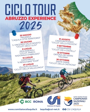 Nasce il &quot;Ciclo Tour Abruzzo Experience 2025&quot;: nove appuntamenti per scoprire il territorio in bicicletta