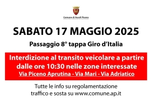 Passaggio del Giro d&#039;Italia in città, la Carovana del Giro distribuirà gadget in viale De Gasperi alle ore 11:30 circa