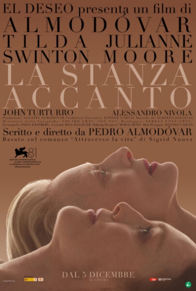 Cineforum Sbt Buster Keaton: mercoledì 15 gennaio proiezione del film LA STANZA ACCANTO di Pedro Almodóvar