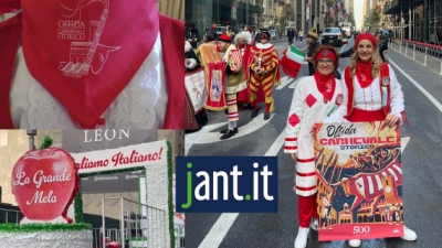 LU GUAZZARO' e la M' NTURA sfilano al Columbus Day di New York