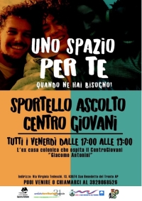 Presso il CentroGiovani di San Benedetto in funzione &quot;Uno spazio per te&quot;